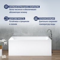 Ванна Lauter Seraphina 170x80 2112170R (с ножками и сифоном 21Y11020 хром)