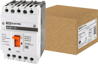 Выключатель автоматический TDM Electric ВА87-33 3Р 100А 18кА SQ0751-0010