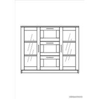 Комод Mio Tesoro Сириус 2 двери со стеклом и 3 ящика 117x95 2.02.03.380.1 (белый) в Бресте