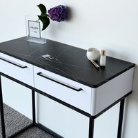 Туалетный столик без зеркала Shtabe Royal 5211 эко (мрамор неро/черный/р.черная)