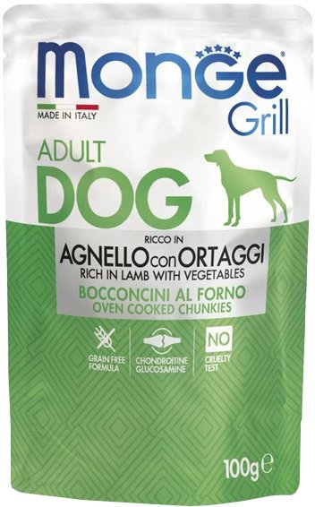

Консервированный корм для собак Monge Dog Grill с ягненком и овощами 100 г