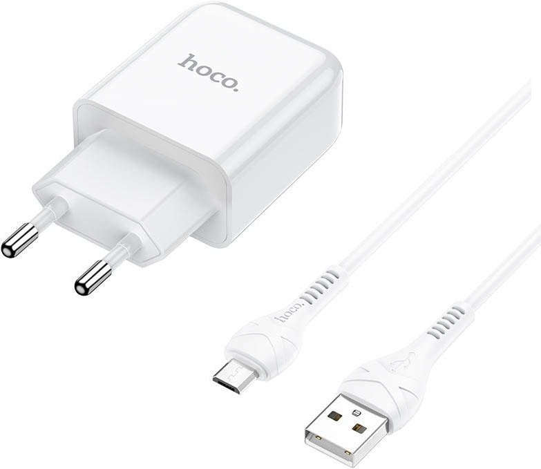 

Сетевое зарядное Hoco N2 microUSB (белый)