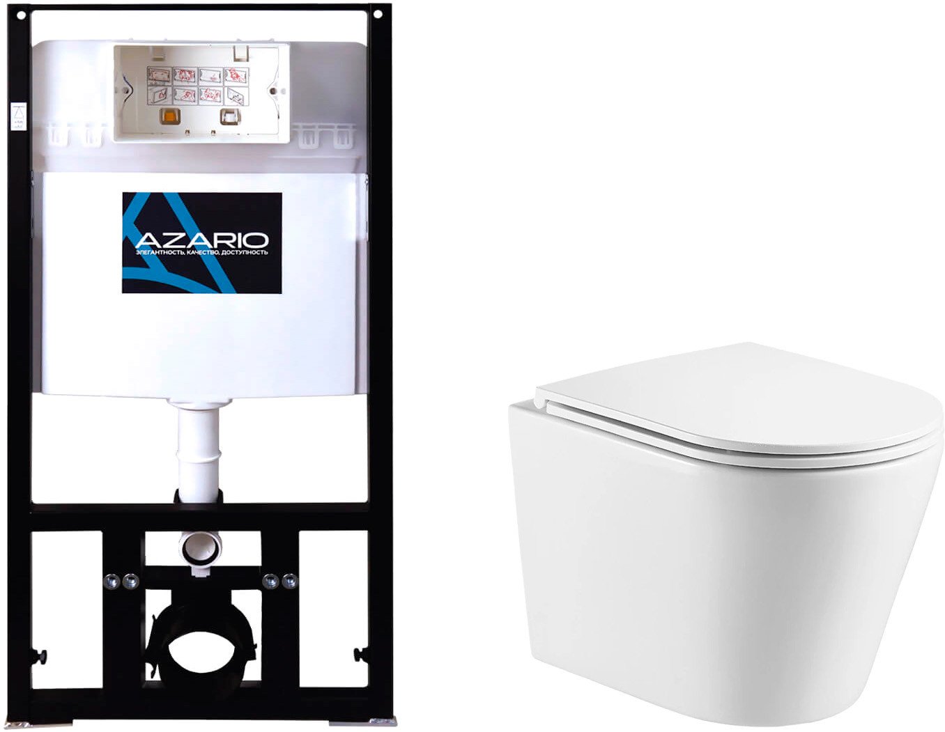 

Унитаз подвесной Azario Teramo AZ-8010-1000+AZ-0053-UQ