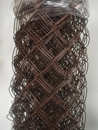 Сетка-рабица в ПВХ 55х55 2.4мм 1.2x10м (коричневый)