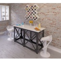 Барный стол Millwood Лофт Нельсон Л 180x80x112 (дуб белый Craft-металл черный)