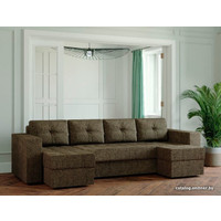П-образный диван Настоящая мебель Ванкувер лайт (п-образный, н.п.б., рогожка, светло-коричневый)