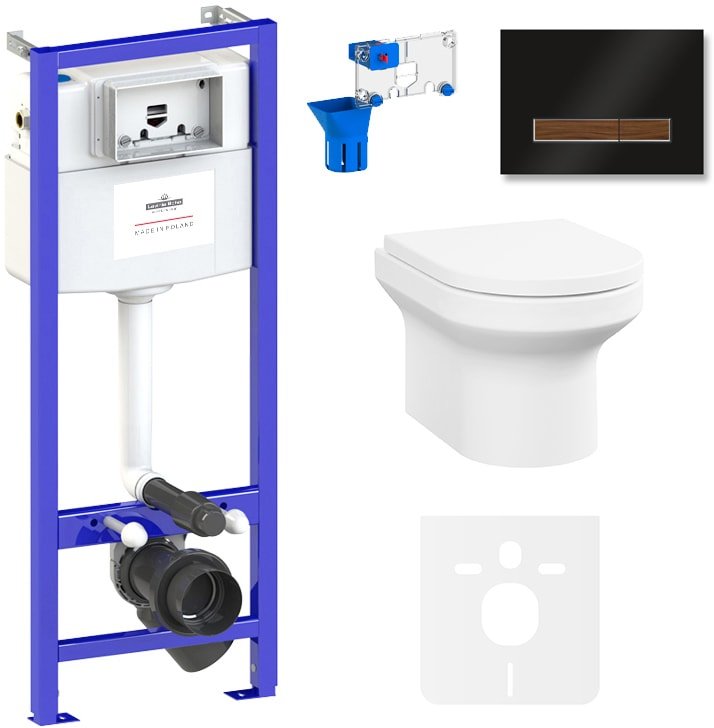 

Унитаз подвесной Lavinia Boho Relfix Grance Hill Rimless 7 в 1 87561049 (черный/дерево стекло)