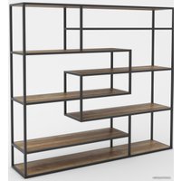 Стеллаж Hype Mebel Зиг-Заг 200x150 (черный/дуб галифакс олово)