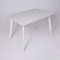 Кухонный стол Lepremo AV 1209/1 МДФ раздвижной 1200-1600x800 (Азул Оникс/белый)