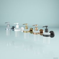 Набор аксессуаров для ванной Wellsee Finishing Touch 182512002 (мыльница, стакан для зубных щеток, дозатор для жидкого мыла, крючок 2 шт, матовый черный)