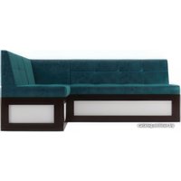 Угловой диван Мебель-АРС Нотис левый 207x82x132 (сине-зеленый Star Velvet 43 Black Green)