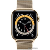 Умные часы Apple Watch Series 6 LTE 40 мм (сталь золотистый/миланский золотой)