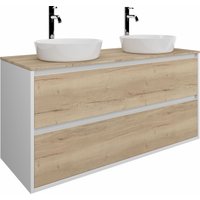  ЗОВ Тумба под умывальник со столешницей Парма 120 (белый/галифакс/столешница галифакс)