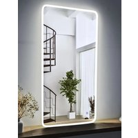 Зеркало с подсветкой  eMZe Smartphone 50x100 LED.UV.SMART.50.100.BEL (белый с УФ-окантовкой и подсветкой)