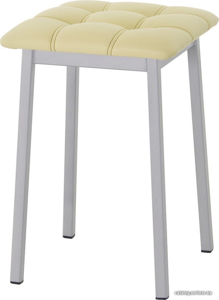 Табурет AMC Comfort 7К5.15 (кожзам, светло-желтый/серебристый)