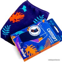 Суппорт колена Kinexib Junior коленный сустав (M, синий/принт листья)