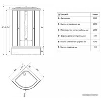 Душевая кабина Triton Лайт В 90x90 с душевым комплектом (градиент)