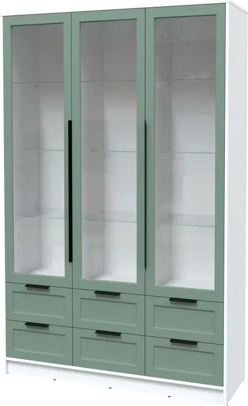 

Шкаф-витрина Интерлиния Концепт Тренд КТ-ШВ3 (белый платинум/мята)