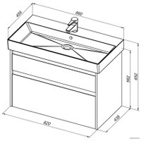 Aquanet Тумба под умывальник Nova Lite 85 249936
