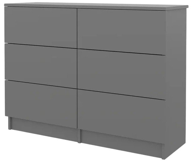Комод Горизонт Нео 1050 6 ящиков (серый графит)