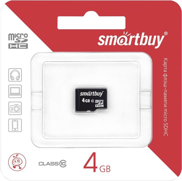 

Карта памяти SmartBuy microSDHC 4690626002685 4GB