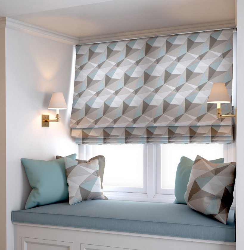 

Римская штора Jalux Ромбы 0341/7 250x170 (бирюзовый)