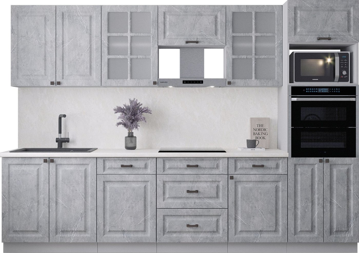 

Готовая кухня Интерлиния Мила Деко 3.0 (керамика/керамика/опал светлый)