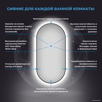  Wellsee Зеркало с фоновой LED-подсветкой 7 Rays' Spectrum 172201910, 55 x 100 см (с сенсором и регулировкой яркости освещения) в Бресте
