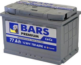 Автомобильный аккумулятор BARS Premium 77 R+ (77 А·ч)