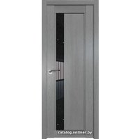 Межкомнатная дверь ProfilDoors 2.71XN R 80x200 (грувд серый/стекло дождь черный)