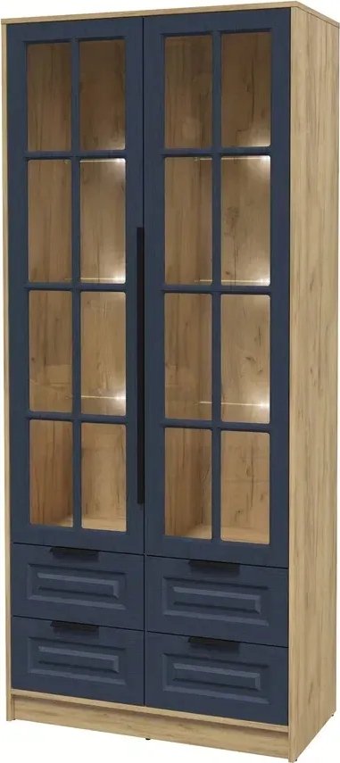 

Шкаф-витрина Интерлиния Концепт КТ-ШВ2 с подсветкой Деко (дуб золотой/дуб королевский)