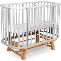 Классическая детская кроватка Sweet Baby Barocco New с маятником (серый/натуральный)