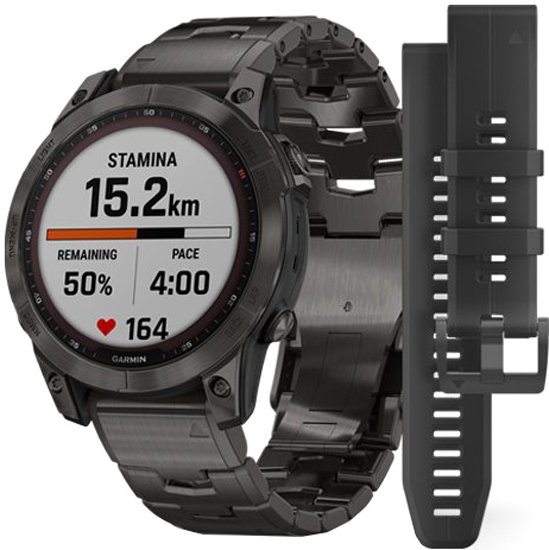 Умные часы Garmin Fenix 7 Sapphire Solar (серый карбон/серый карбон титан)