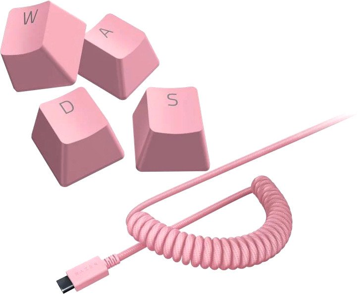 

Набор аксессуаров Razer PBT Keycap + Coiled Cable Upgrade Set Quartz Pink