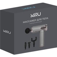 Перкуссионный массажер Miru BM-19 (4 насадки, серый)