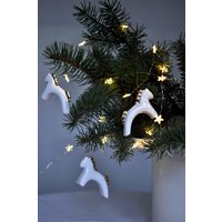 Елочная игрушка Ceramicmay Лошадка (белый с золотом)