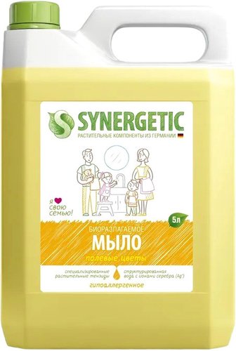 Synergetic Мыло жидкое для мытья рук и тела Полевые цветы 5000 мл