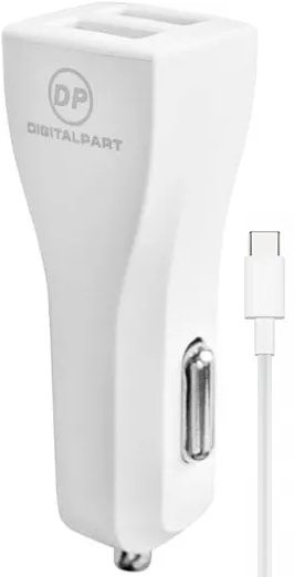 

Автомобильное зарядное Digital Part CC-231 (с кабелем USB Type-C)