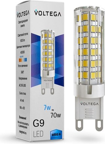 Светодиодная лампочка Voltega Simple Capsule 7W 4000K G9 7188