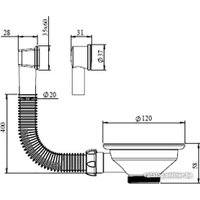 Слив-перелив Unicorn 3 1/2 112 мм E157 в Гродно