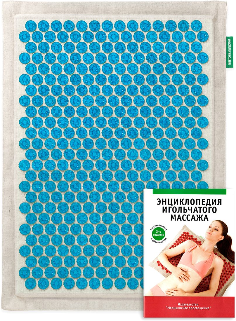 

Массажный коврик Лаборатория Кузнецова Тибетский аппликатор на мягкой подложке 41х60 см (голубой)