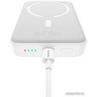 Внешний аккумулятор Baseus Magnetic Mini Air Wireless Fast Charge Power Bank 20W 10000mAh (белый) + брендированный брелок Baseus