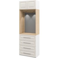 Шкаф распашной Неман мебель Отис МН-039-16 П8 (белый/крем крашенное дерево)