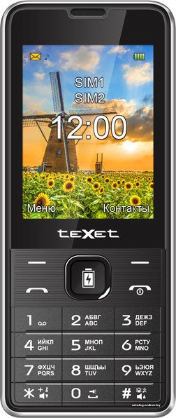 Кнопочный телефон TeXet TM-D227 (черный-серебристый)