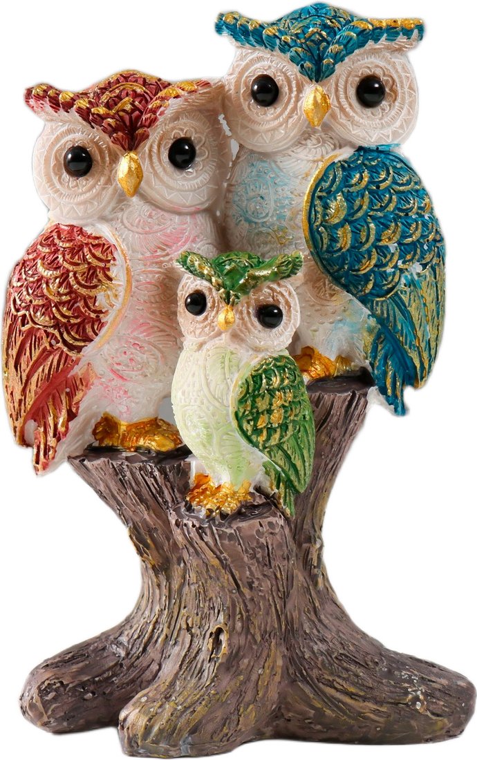 Статуэтка Sima-Land Семья цветных филинов на пне 10225516