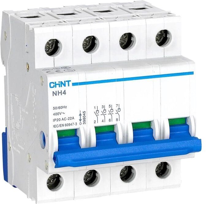 

Выключатель нагрузки Chint NH4 4P 32А 398046
