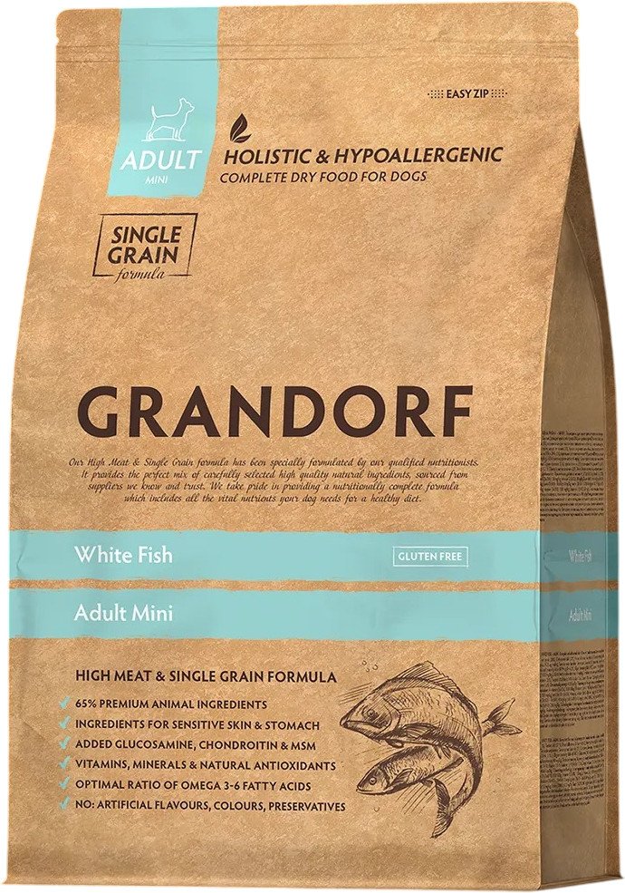 

Сухой корм для собак Grandorf Mini Breeds White Fish 3 кг