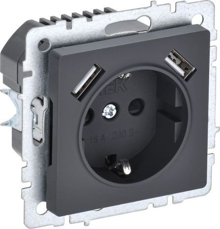 Розетка IEK Brite BR-R14-16-U21-D21-K53
