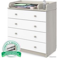 Детский комод Атон Мебель Сириус-2 804 ЛДСП (шимо светлый/белый)