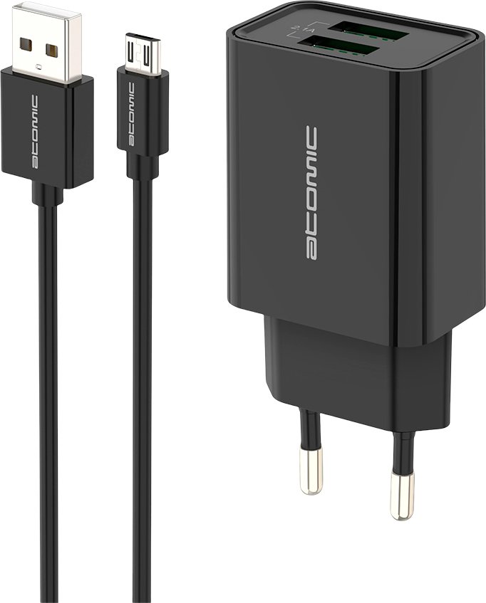 

Сетевое зарядное Atomic U400 microUSB (черный)